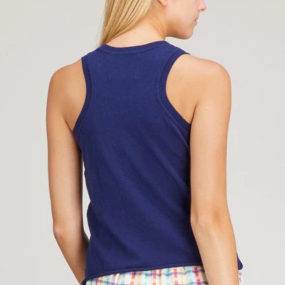 KERRI ROSENTHAL Lola Lounge Tank Top In NAVY - Picture 3 of 4